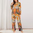 thumbnail image 2 of Pajama Sets for Women 2 Pcs, Halloween Flamingos Button Down Long Sleeve Sleepwear Lounge PJ Sets, 2 of 6