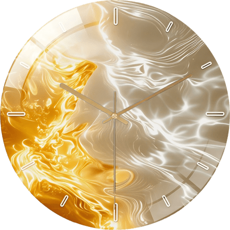 23.6 Inch Glass Wall Clock, Modern Light Luxury Gold Design Wall Clock, Silent Clock, Home Decoration, Living Room Bedroom Decoration(Battery Not Included), 60cm
