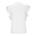 thumbnail image 5 of cfhntfmh Dressy Casual Shirts for Women Trendy Ruffle 1/4 Sleeve Length Summer Tops Soft V Neck Solid Color Tunic T-Shirts, 5 of 6