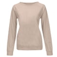 thumbnail image 4 of HNMKIU Chandail en Molleton Col Rond Femme Quotidien Maison Extérieur Entraînement Manches Longues Col Rond T-Shirt Haut Imprimé Chandail en Molleton Blouse de Rue Mode Urbaine, 4 of 4