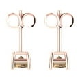 thumbnail image 4 of 2.0 Ct Emerald Cut Studs Champagne Crystal 14K Rose Solid Gold Everyday Dainty Earrings Push Back, 4 of 7