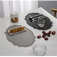 thumbnail image 3 of UU&T Double-Texture Faux Leather Placemats Set of 6, Washable Heat Insulation Mats Watertight and Non-Slip for Home Kitchen Coffee Shops Restaurants,Gray, 3 of 6