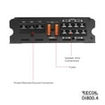 thumbnail image 4 of Recoil DI800.4 Full-Range Class-D 4-Channel Car Audio Amplifier, 1500 Watts, 2-4 Ohm Stable, Mosfet Power Supply, Bridgeable, 4 of 7