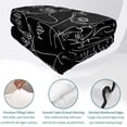 thumbnail image 4 of King Quilt Set 96''x106'', Abstract Style Lightweight Bedspread Coverlet Set with 2 Pillow Shams, Black Face Line Modern Character Art Breathable All Season Quilt Bedding for Bedroom/Guest Room, 4 of 9