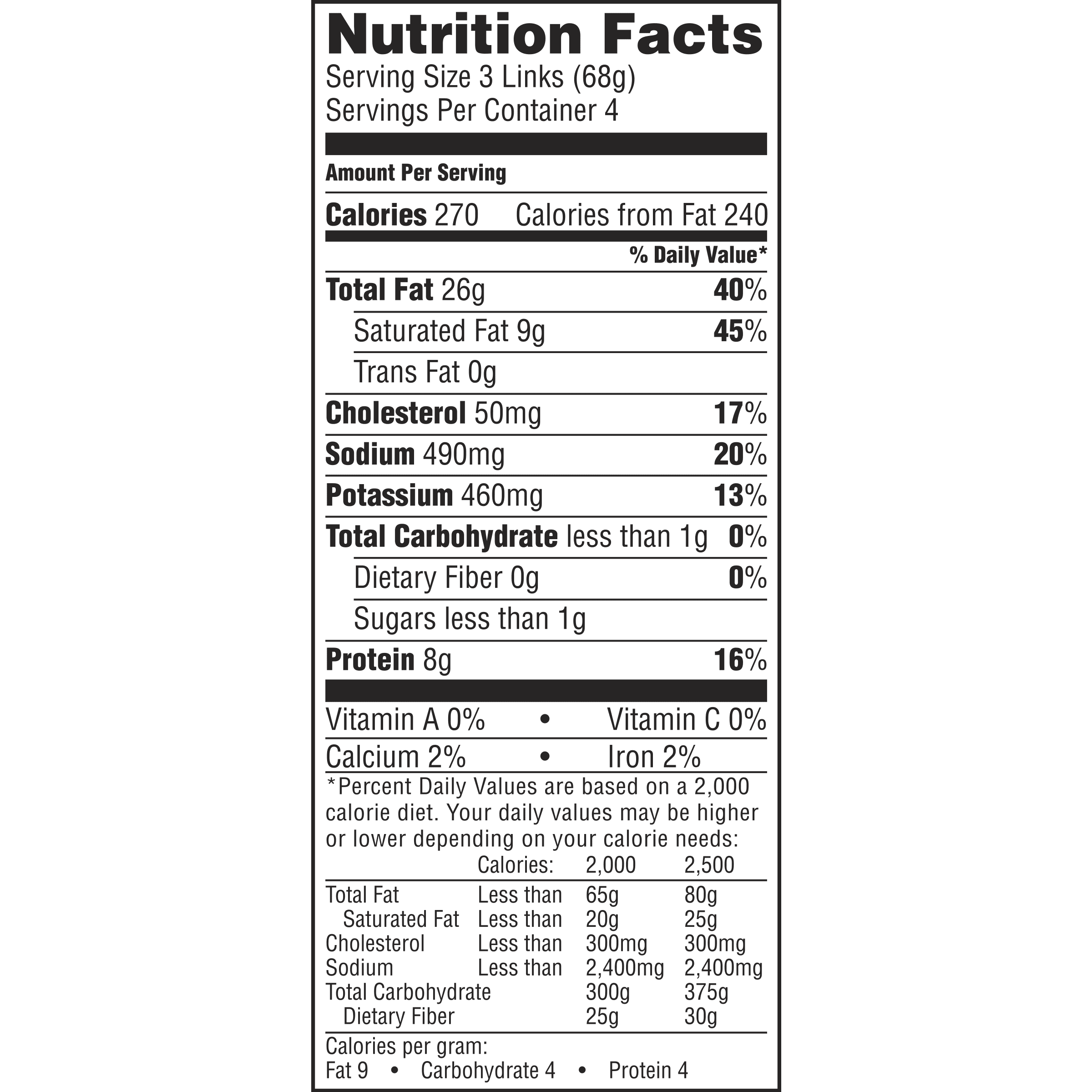 Jimmy Dean Breakfast Sausage Links Nutrition Nutrition Pics