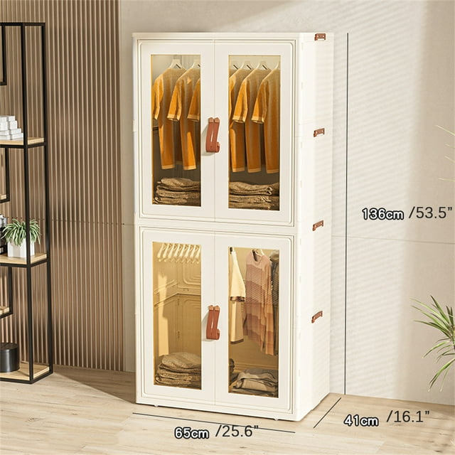 Armoire Pliante Simple Garde-Robe Portable Placard Vêtements Armoire de Chambre et de Nursery Installation Rapide Sans Outils Commode Armoire de Rangement