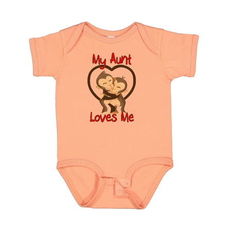 

Inktastic My Aunt Loves Me Monkey Gift Baby Boy or Baby Girl Bodysuit