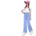 thumbnail image 4 of Coerni Girls Wide Straight Leg Sweatpants Trendy Elastic Waist Pants Casual Joggers with Heart Print Summer Hiking Pants Sweats, 4 of 4
