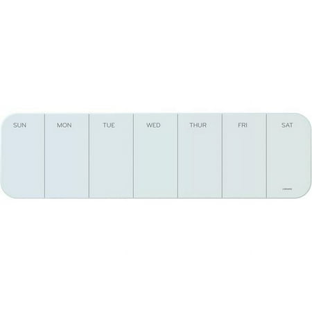 U Brands 20 x 5.5 in. Magnetic Glass Weekly Dry-erase Board