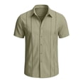 thumbnail image 7 of LNWUY (S-5XL) Plus Size Men's Cuban Guayabera Shirt Short Sleeve Button Down Shirts Casual Summer Beach Linen Shirts Green XXXL, 7 of 7