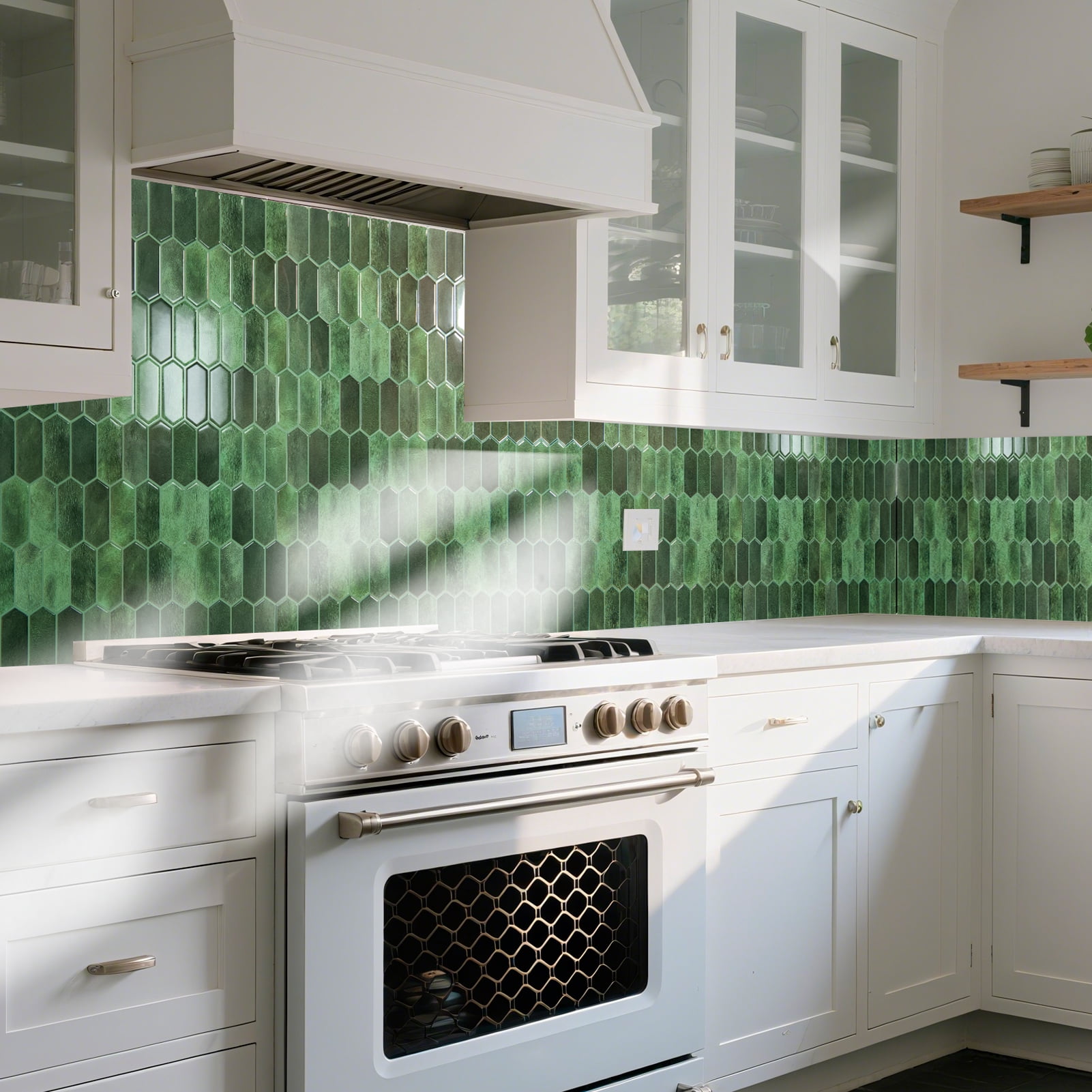 10Pcs Peel and Stick Backsplash,12'' x 12'' Heavy-Duty Self-Adhesive Vinyl Wall Tiles for Kitchen,Bathroom