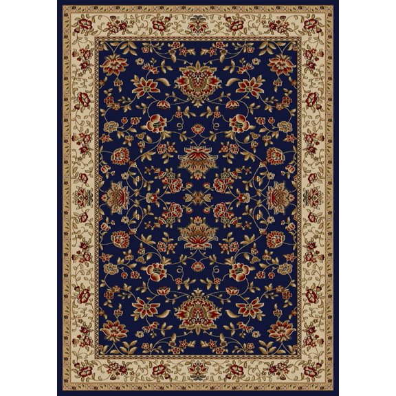 Vitaly Rafiqi Area Rug 1597 Navy Blue Italian Bordered 5' 5" x 7' 7" Rectangle