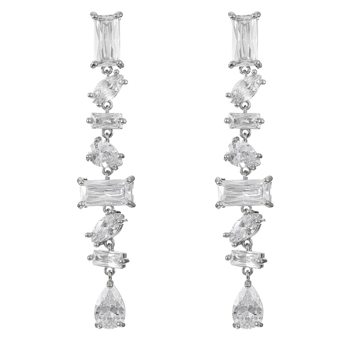 Believe By Brilliance Fine Silver Plated Linear Earring - Walmart.com