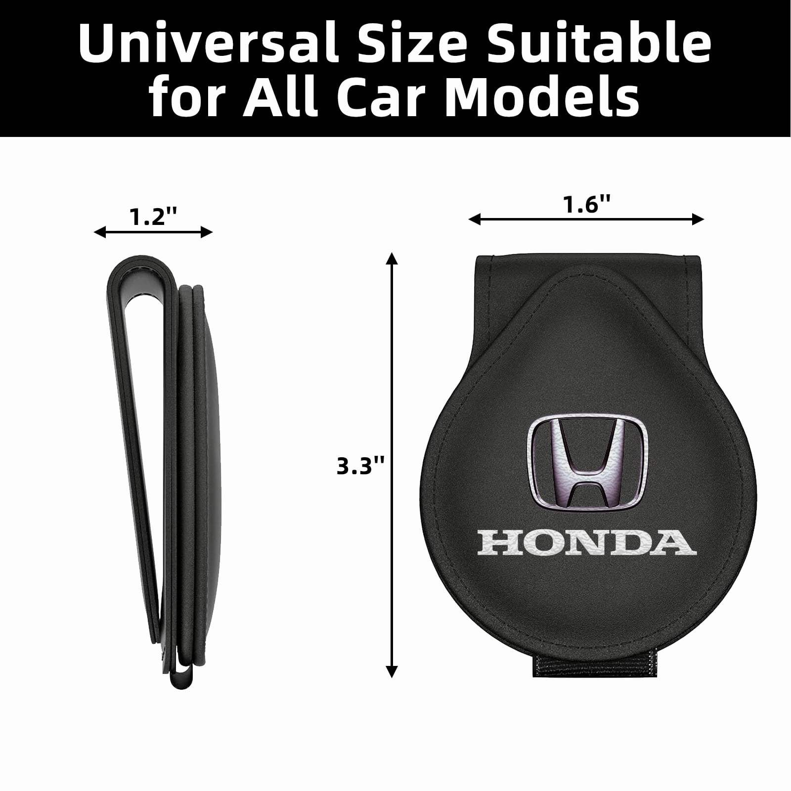 Suitable for Mercedes-Benz Sunglass Holder for , Magnetic Leather Sunglasses Holder and Ticket Card Clip, Car Visor Accessories, 2 Packs (Black)