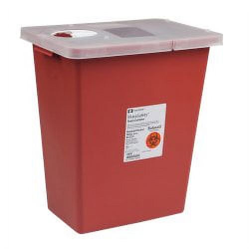 Multi-purpose Sharps Container SharpSafetyâ„¢ 1-Piece 17.5H X 15.5W X 11D Inch 8 Gallon Red Base Hinged Lid Each1