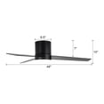 thumbnail image 4 of Parrot Uncle 48" Modern Flush Mount Propeller Ceiling Fan with Remote and LED Lights, LED Ceiling Fan, 3-Blade Ceiling Fan, 4 of 10