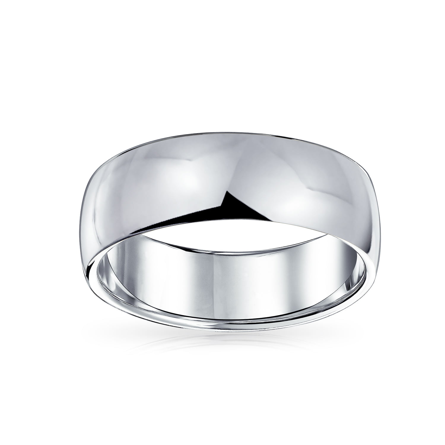 Personalised Gold Titanium Plain Engravable Wedding Band Ring Dome Shape 