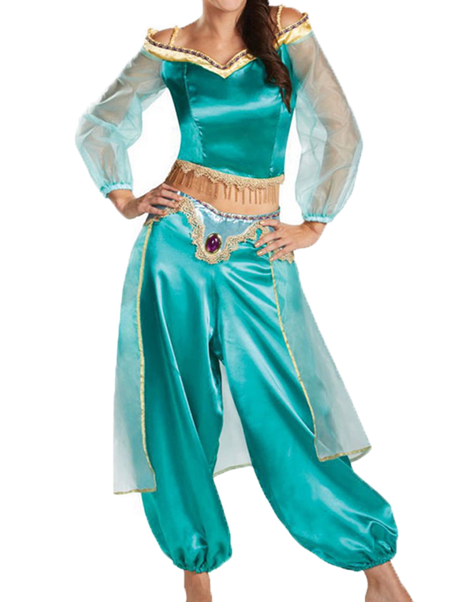 Wayren USA Wayren USA Ladies Aladdin Princess Jasmine Fancy Dress Up