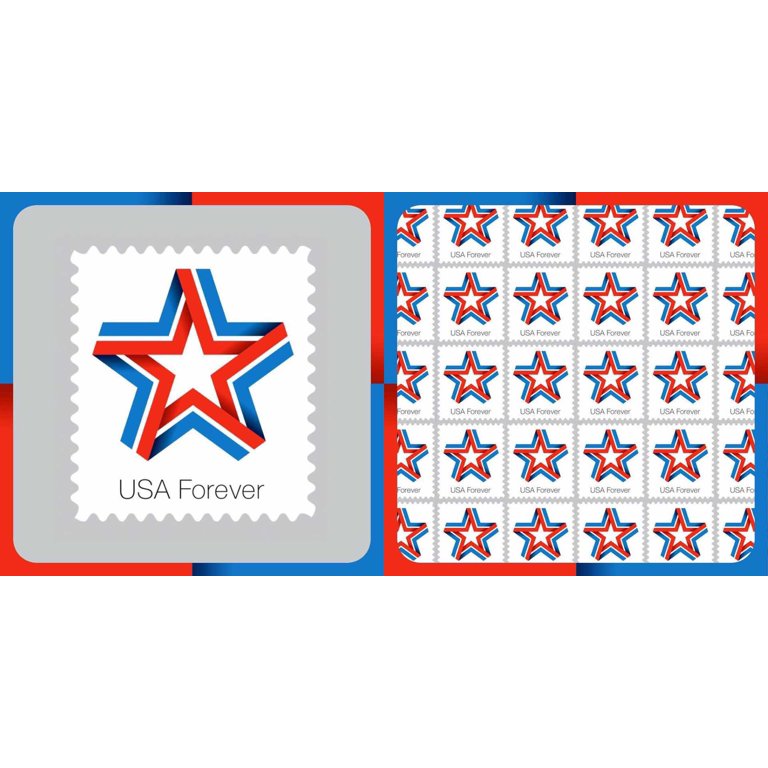 U.S. Flag 1 Roll of 100 USPS Forever First Class Postage Stamps Billowing  Stars & Stripes Celebrating Patriotism 