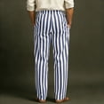 thumbnail image 4 of Uwinwear Striped Dress Pants for Men's Big & Tall Flat Front Business Trousers Casual Straight-Legs Long Pants with Pockets,Dark Blue,XXL, 4 of 5