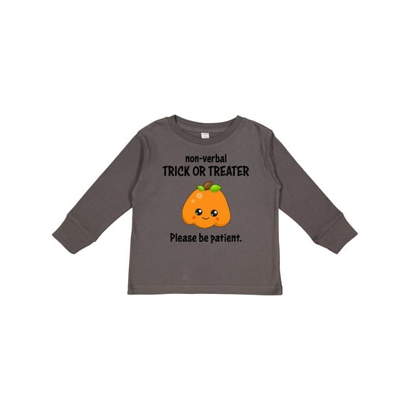 Inktastic Non-Verbal Trick or Treater with Cute Pumpkin Boys or Girls Long Sleeve Toddler T-Shirt