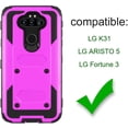 thumbnail image 2 of Mignova for LG K31 Case,LG Aristo 5 Case,LG Fortune 3 Case,[Built-in Screen Protector][Kickstand] Heavy Duty Rugged PC Back &Soft TPU Inner Armor Swivel Belt Clip Holster Protective Case(Purple), 2 of 7