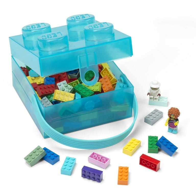 LEGO: Storage case/Lunch Box W/ Handle in Translucent Light Blue