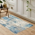 thumbnail image 5 of Moynesa 2'x3' Modern Abstract Area Rug,Blue Washable Small Front Door Rug for Entryway Mat Contemporary Faux Wool Non-Slip Soft Floor Indoor Carpet for Living Room Kitchen Bathroom RV, 5 of 7
