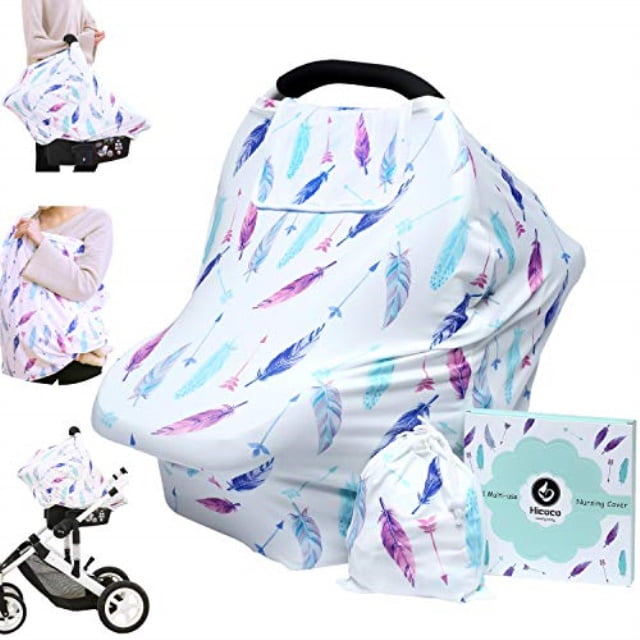 Nursing Cover Multi Use Breastfeeding Scarf Infant Stroller Cover Carseat Canopy for Girls Baby Car Seat Covers