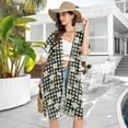 thumbnail image 4 of joogoo Women's Daisy Flower and Lattice Beach Cover Up Kimono Swimsuit Summer Cardigan Swimwear S, 4 of 6