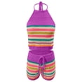thumbnail image 4 of Two Piece Set for Women Summer Crochet Knit Vacation Beach Outfits Crop Top Shorts Matching Sets, 4 of 4