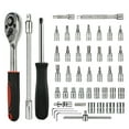 thumbnail image 3 of 46PCS 1/4 Inch Wrench Set,Drive Car Repair Tool Ratchet Torque Wrench Kit with Box, Ratchet Wrenches Set with CR-V Sockets Metric & Extension Bar, Socket Wrench Set for Automotive Repair & Home Use, 3 of 7