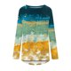 thumbnail image 5 of Mujeres moda casual manga larga cuello redondo tops blusa suelta camisas impresas Pompotops FGAJ4686, 5 of 5