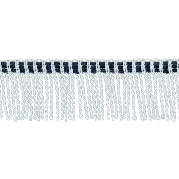 2" (5cm) Basic Trim Collection Thin Bullion Fringe Trim # BFT2,, Royal White #A1T (Bright White, Royal Blue) 5 Yards (15 ft/4.5m)
