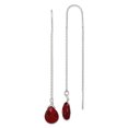 thumbnail image 1 of Boucles d'Oreilles Pendantes en Argent Sterling 925 à Cristaux Rouges en Forme de Goutte, 1 of 6