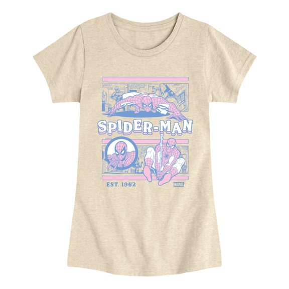 Spider-Man - Comic Panels Fitted Short Sleeve Graphic T-Shirt