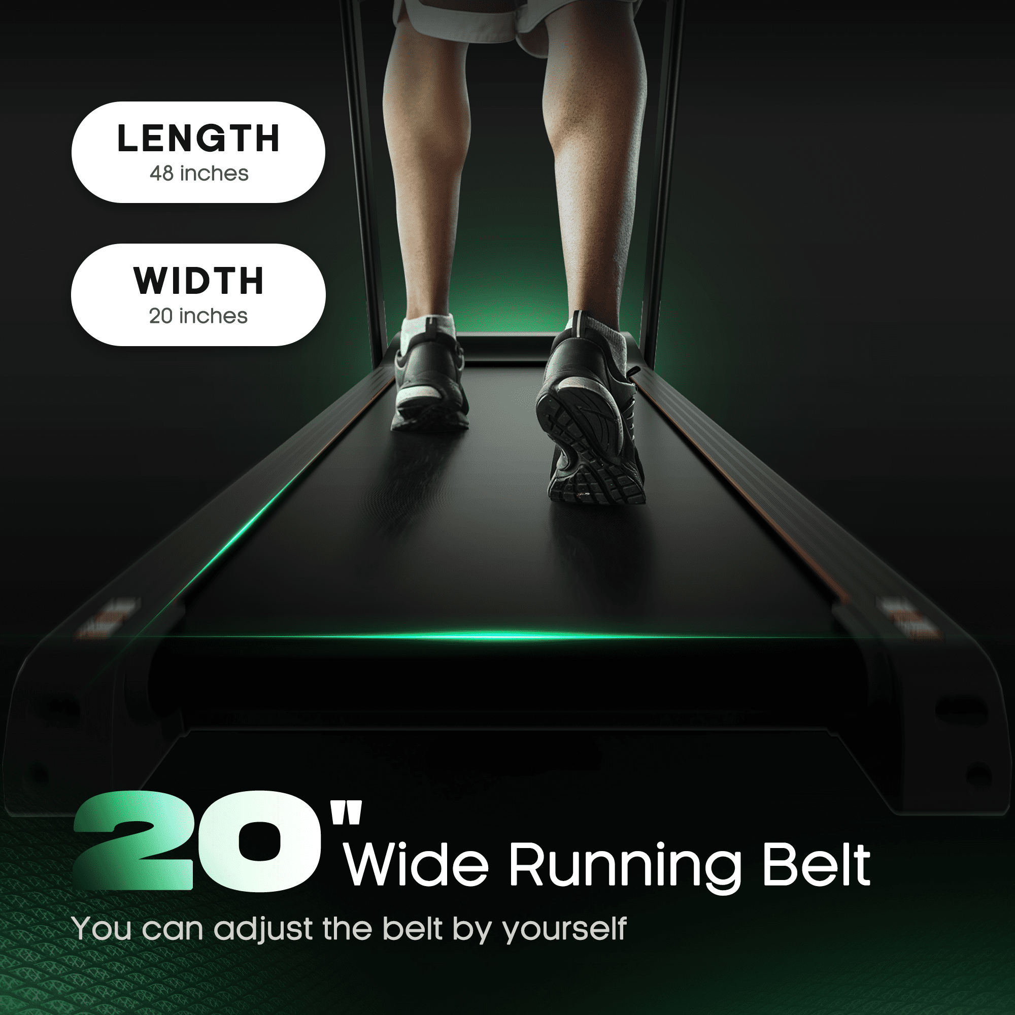 MaxKare 20" Folding Treadmill 300lbs with 15 Level Auto Incline, 3.5HP, 12MPH, Portable Treadmills for Home with Bluetooth/Zwift App Compatible