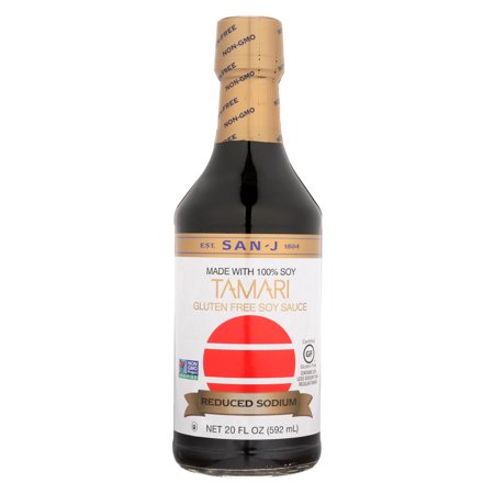 San - J Tamari Soy Sauce - Reduced Sodium - Case Of 6 - 20 Fl Oz.