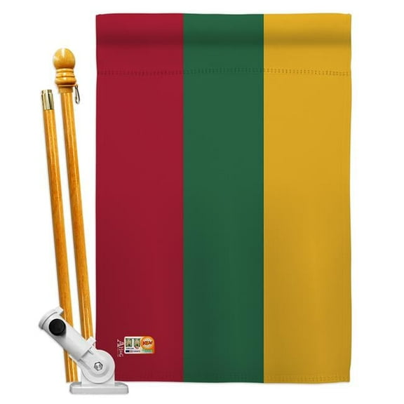 AA-CY-HS-140139-IP-BO-D-US18-AG 28 x 40 in. Lithuania Flags of the World Nationality Impressions Decorative Vertical Double Sided House Flag Set & Pole Bracket Hardware Flag Set