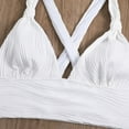 thumbnail image 6 of Efsteb Women's Bikini Sets Strap V Neck Split Swimsuit Solid Color Summer Two Piece Bathing Suit Swimwear (White,M), 6 of 8