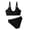 B-Black, variant on Two Piece Swimsuits for Girls Color Block Bikini Swim Two Piece Lace Up Swimwear 7-8 Y
