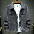 thumbnail image 3 of Abrigo vaquero para hombre, chaqueta vaquera de otoño de alta calidad, para hombre, nuevo, a bajo precio, ropa de marca japonesa original vintage, ropa de abrigo desgastada, 3 of 5