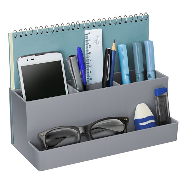 Acrimet Organisateur de Bureau - Caddy Multi-Organisateur pour Bureau, Maison et École (Plastique) (Couleur Argent)