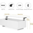 Yaoping High Gloss Lift Top Coffee Table, Led Coffee Table with Storage