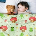 thumbnail image 3 of Sowide Mushroom Blanket, Cartoon Blanket Throw Gifts for Mushroom Lovers, Soft Lightweight Mushroom Frog Flannel Blanket, Green Cozy Fuzzy Plush for Boys Girls, Sofa, Bed, Living Room, Office(40"x50"), 3 of 8