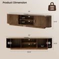 thumbnail image 2 of Doyolan 55" Fluted TV Stand with Power Outlet, Mid-Century Modern TV Console with 2 Sliding Tambour Doors, Wood Entertainment Center with Storage Shelves, USB & Type-C Charging Station, Walnut, 2 of 8