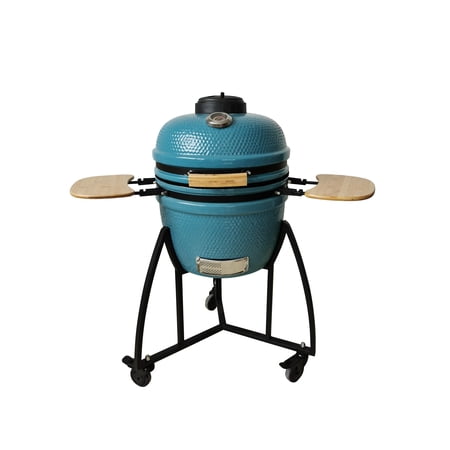 Lifesmart 18 inch Kamado Ceramic Charcoal Grill with Bonus Accessory Kit