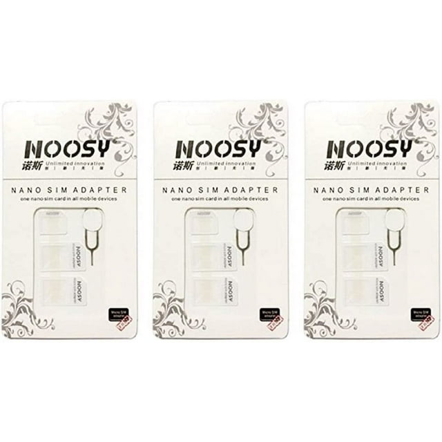SIM Card Adapter KIT 15-Pack (45 Total Adapters: Nano to Micro, Nano to Regular, Micro to Regular) with SIM Extractor (White)