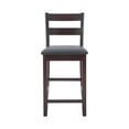 thumbnail image 3 of Linon Torino 25" Soho Ladder Back Indoor Wood Counter Stool, Merlot/Dark Brown Faux Leather, 3 of 10