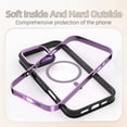 thumbnail image 5 of ShellTech for iPhone 16 Pro Max TPU+PC Phone Case Magnetic Clear Military Grade Shockproof Anti Yellowing Slim Phone Cover, Protective Rugged Case for 16 Pro Max,Purple, 5 of 11